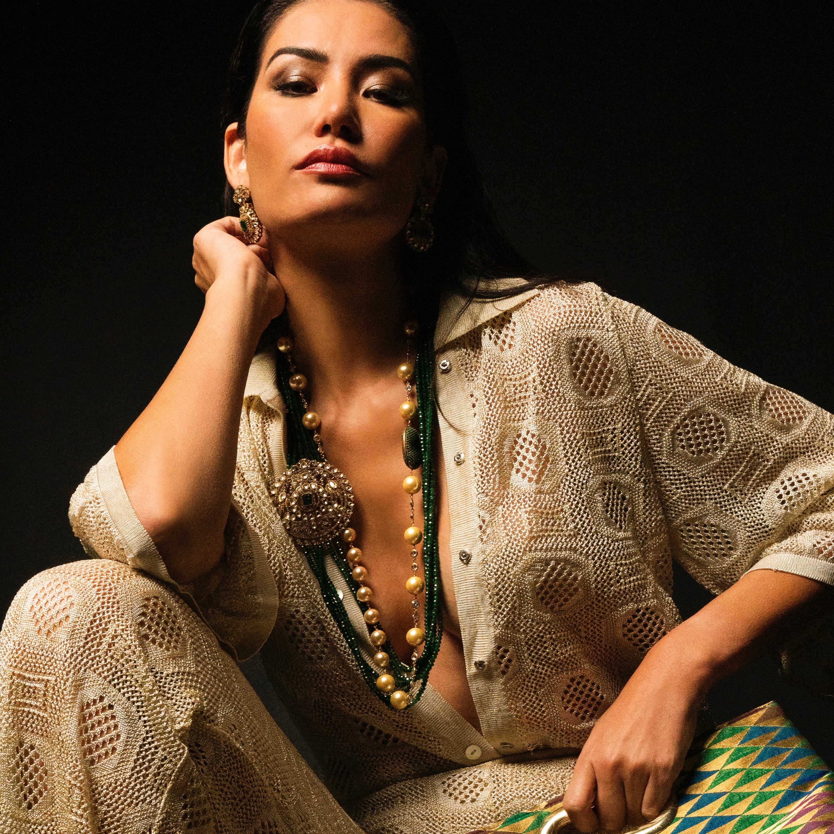 Introducing the Édith Necklace, a captivating fusion of elegance and bold artistry, named in honor of the iconic Édith Piaf. This luxurious necklace features a round pendant crafted with a stunning green jade stone necklace, framed in 18k gold dipped vintage elegance to evoke timeless Parisian glamour. Worn off-center, like an elegant brooch, the pendant creates a striking, asymmetrical silhouette that drapes with effortless grace, offering a fresh twist on classic jewelry.