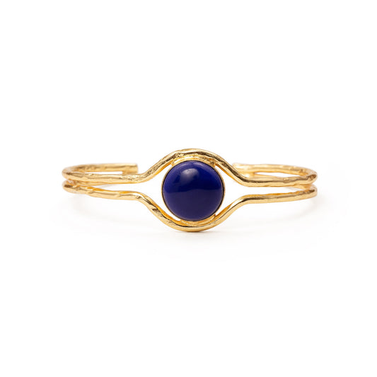 Lapiz Lazuli bracelet adjustable size white background