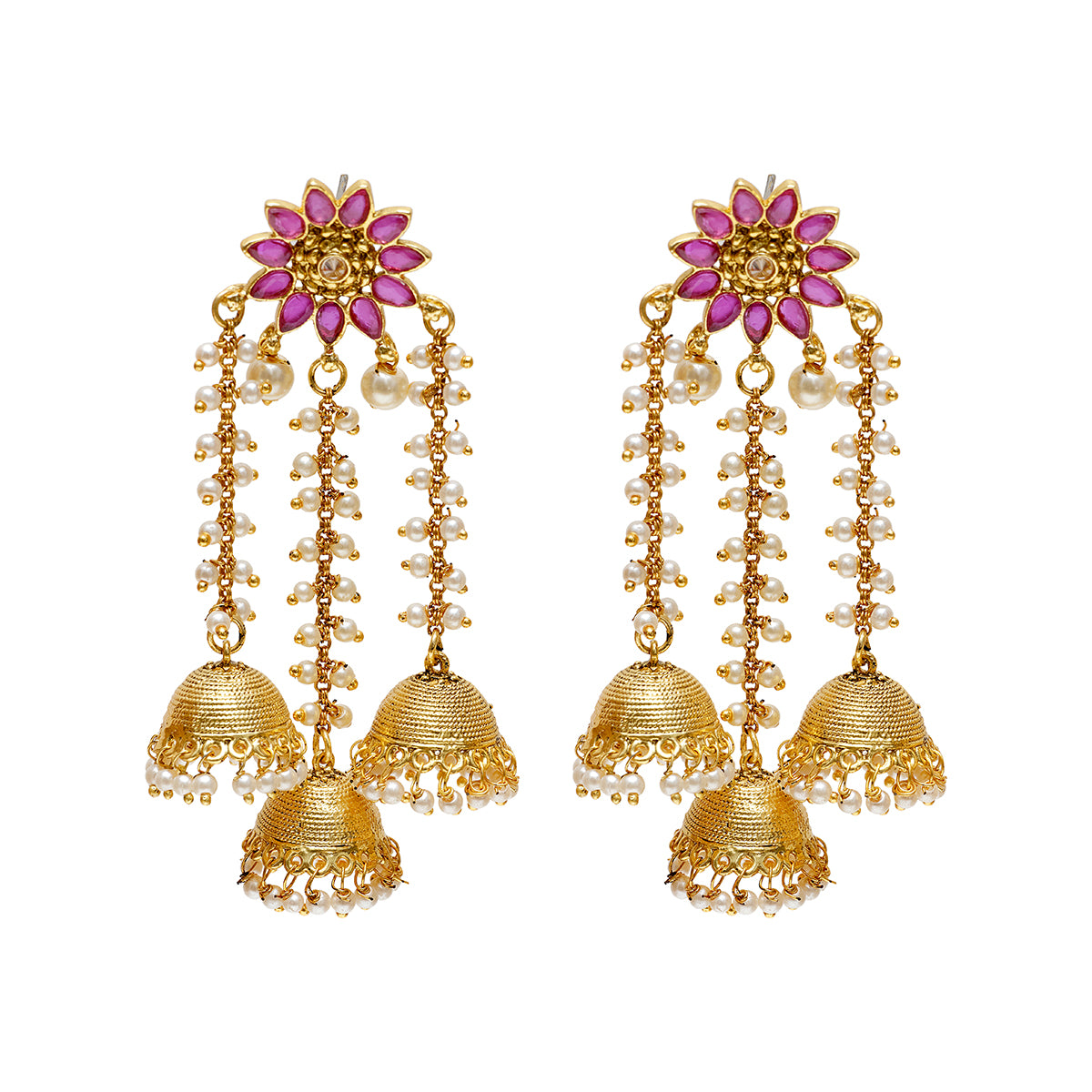 Designer antique earrings with lakshmi carving, beads and pearl hangings,  plated … | Gold earrings designs, Jewelry design earrings, Gold jewellery  design necklaces